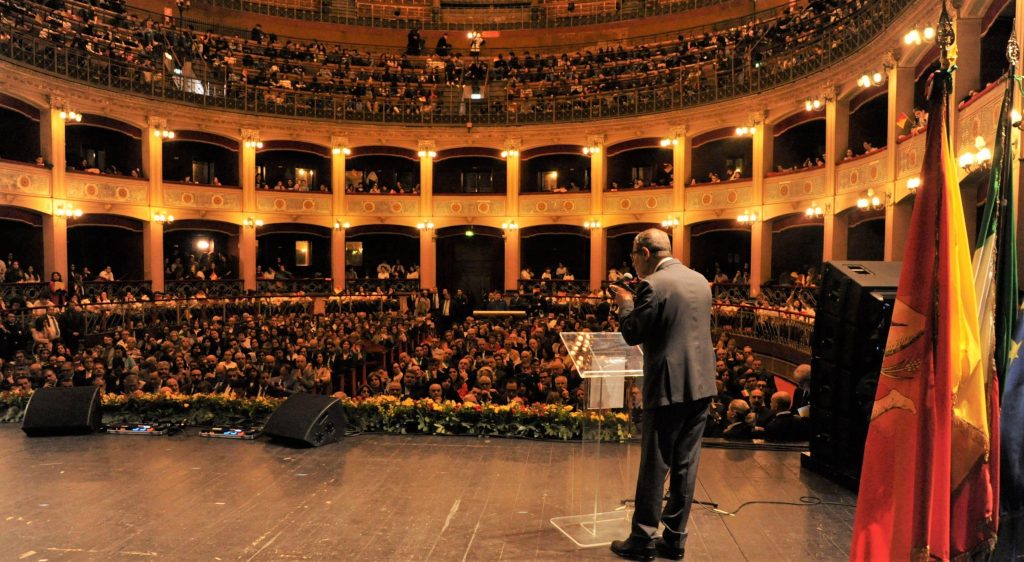 Il presidente della Regione Siciliana Nello Musumeci ha preso parte alle celebrazioni del 73° anniversario dell'Autonomia siciliana
