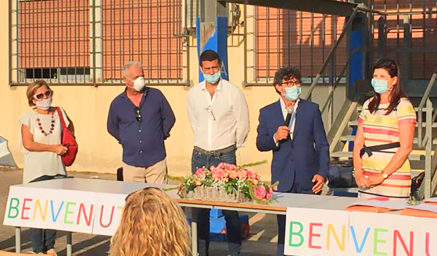 Il primo giorno di scuola al tempo del Covid all'Istituto d'Istruzione superiore tecnico-professionale che conta 1000 allievi