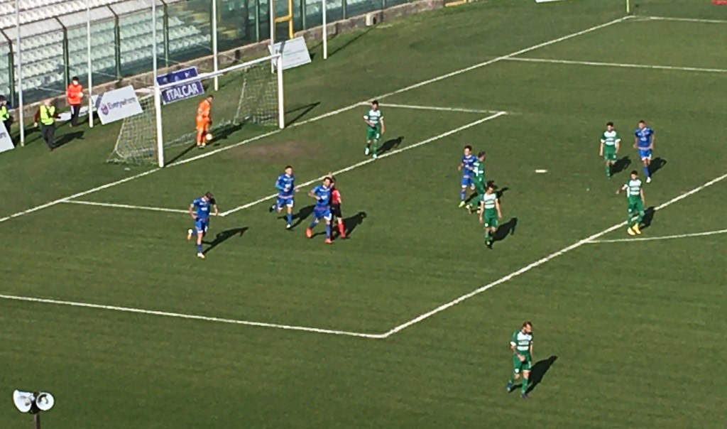 L'esultanza di Lodi dopo aver realizzato il rigore del 2 a 1