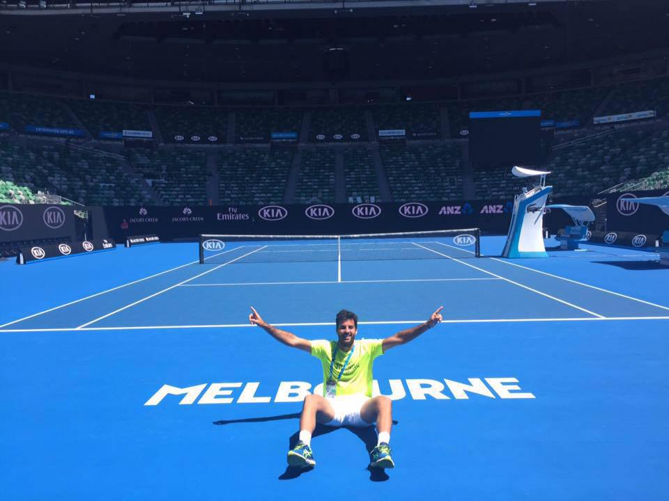 Caruso sulla Rod Laver Arena dell'Australian Open a Melbourne