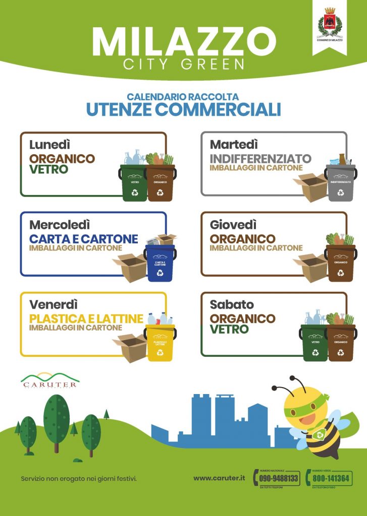 Milazzo raccolta rifiuti commercianti