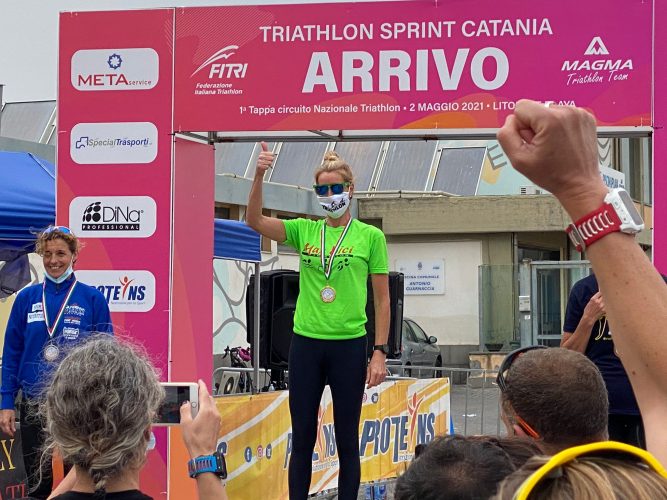 Premiazione della categoria M3 dello Sprint Triathlon di Catania