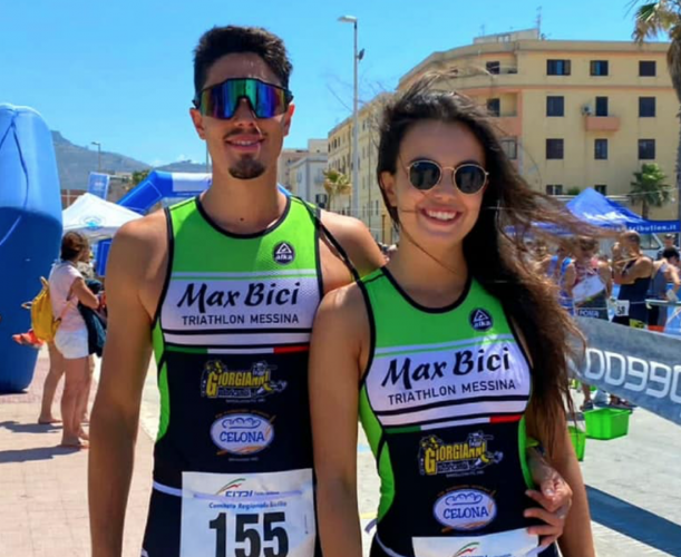 Allesandro Frisone e Martina Raymo sono i due atleti della Max Bici che hanno fatto podio all'Acquatlhon di Trapani