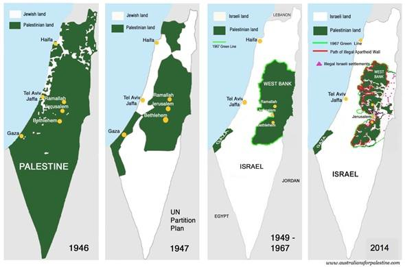 Mappa geografica Isralele Palestina