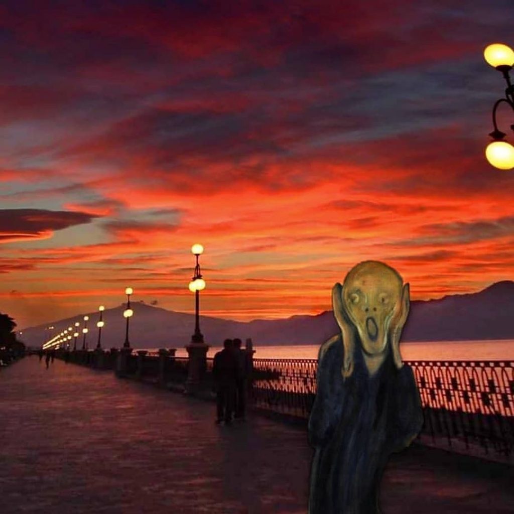 "L'urlo" di Edvard Munch nella versione "regginizzata" del gruppo artistico Gels