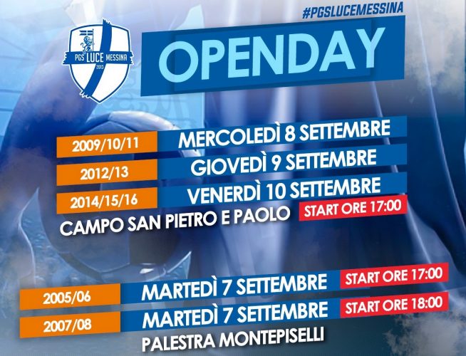 open day pgs luce messina dal 7 al 10 settembre 2021