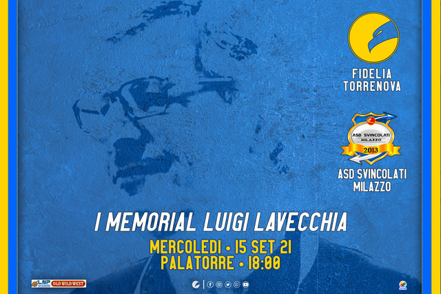 I Memorial Luigi Lavecchia, mercoledì 15 settembre