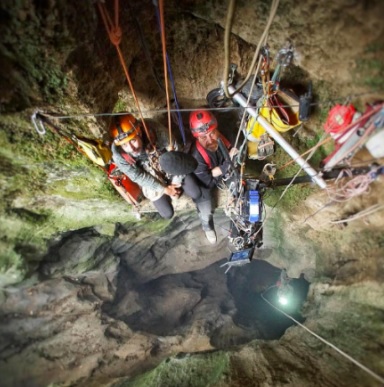 L'Abisso del Bifurto in una fase della lavorazione del film "Il buco" di Michelangelo Frammartino, Premio speciale della Giuria a Venezia 2021