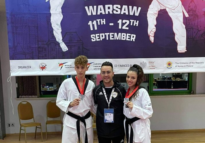 Sofia Bagnato ed Ettore Lenzo a medaglia al Polish Open 2021 di Taekwondo