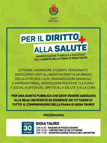 Manifestazione per la Sanità, 30.10.2021 a Gioia Tauro