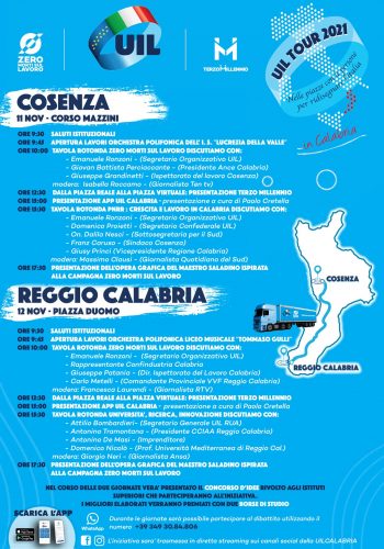 Uil Tour, Bombardieri a Reggio Calabria il 12 novembre