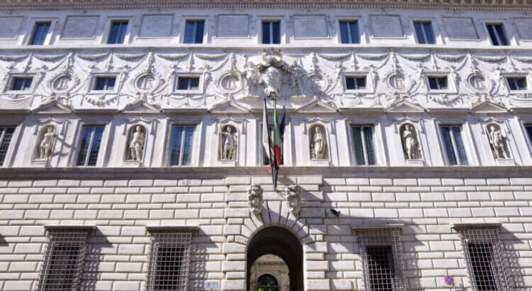 Il prospetto di Palazzo Spada (Roma), sede del Consiglio di Stato