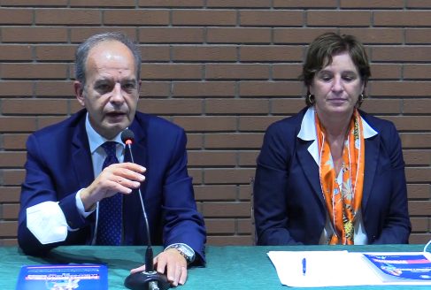 da sx Marcello Zimbone (rettore Università Mediterranea) e Maria Cristina Messa (ministro a Università e Ricerca) a Reggio insieme - 8.11.2021