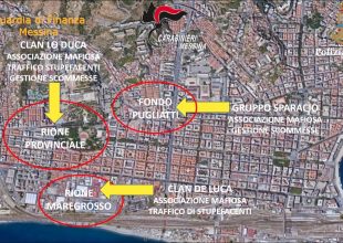 mafia messina mappa clan operazione provinciale