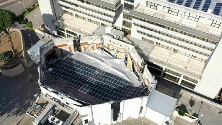 auditorium "Nicola Calipari" del Consiglio regionale dopo il crollo