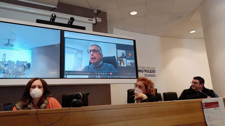 I dottori Catalano, Crupi e Trino durante il convegno formativo