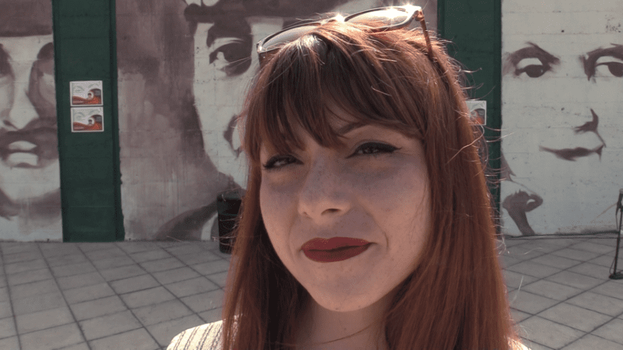 Roberta Fiorito, autrice del murales antimafia del "Viale della Memoria" di Palmi