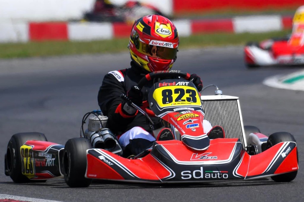 sebastiano de matteo in pista sul suo kart