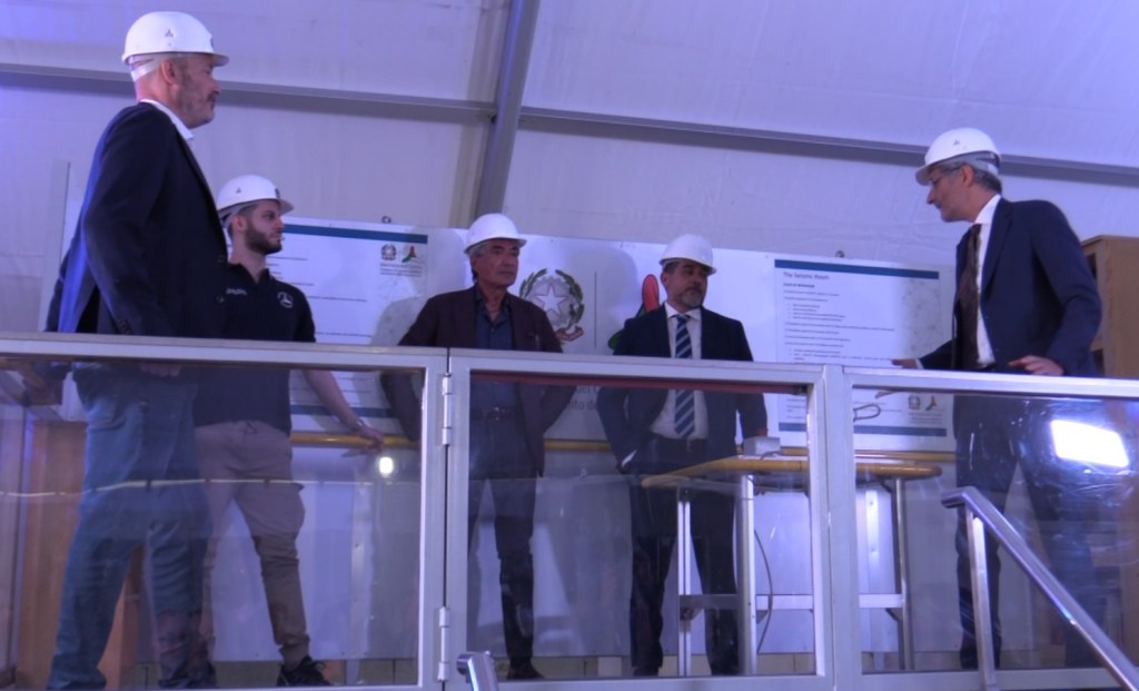 Un momento della simulazione sismica