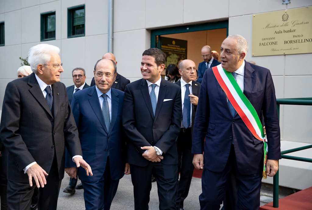 Aula bunker "Falcone-Borsellino", il presidente Mattarella all'inaugurazione