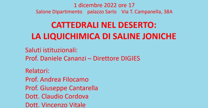 Presentazione "Cattedrali nel deserto: la Liquichimica di Saline Joniche"