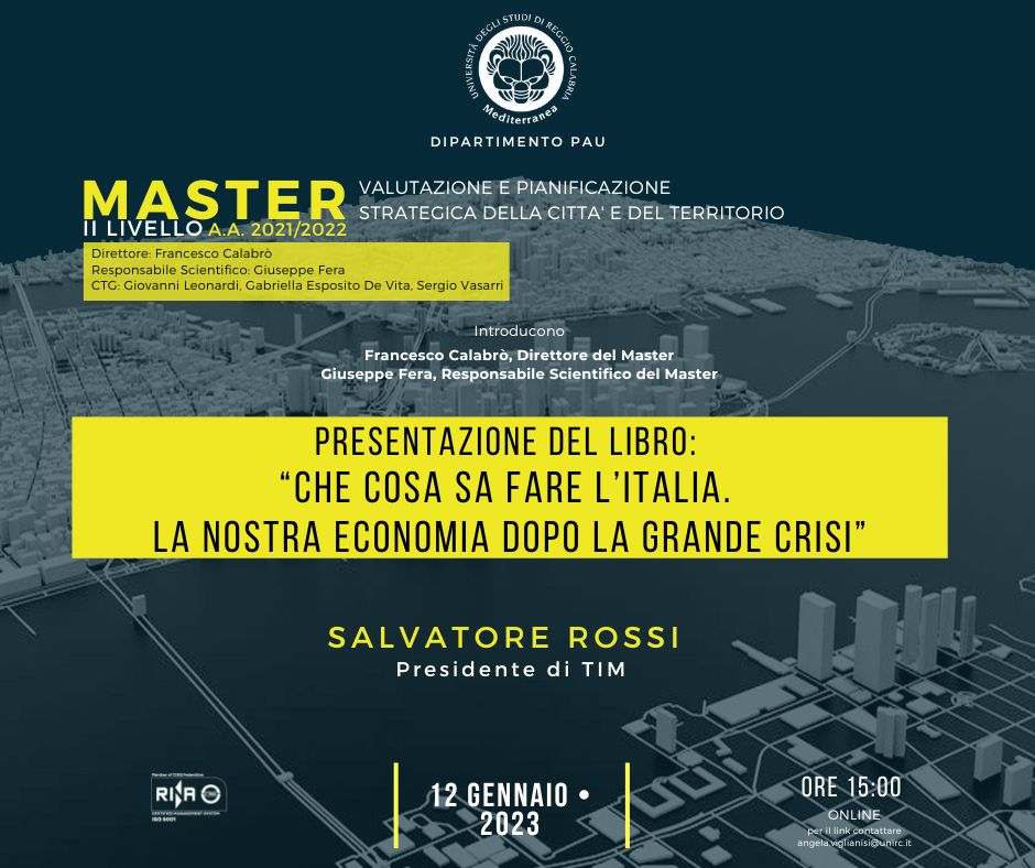 Salvatore Rossi alla "Mediterranea"