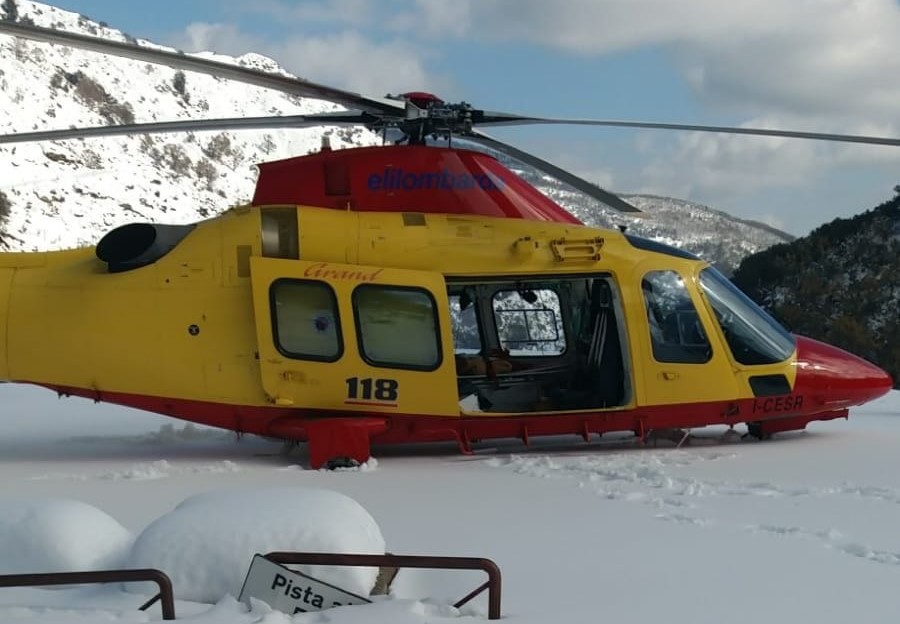 soccorso nella neve a Polsi (San Luca)
