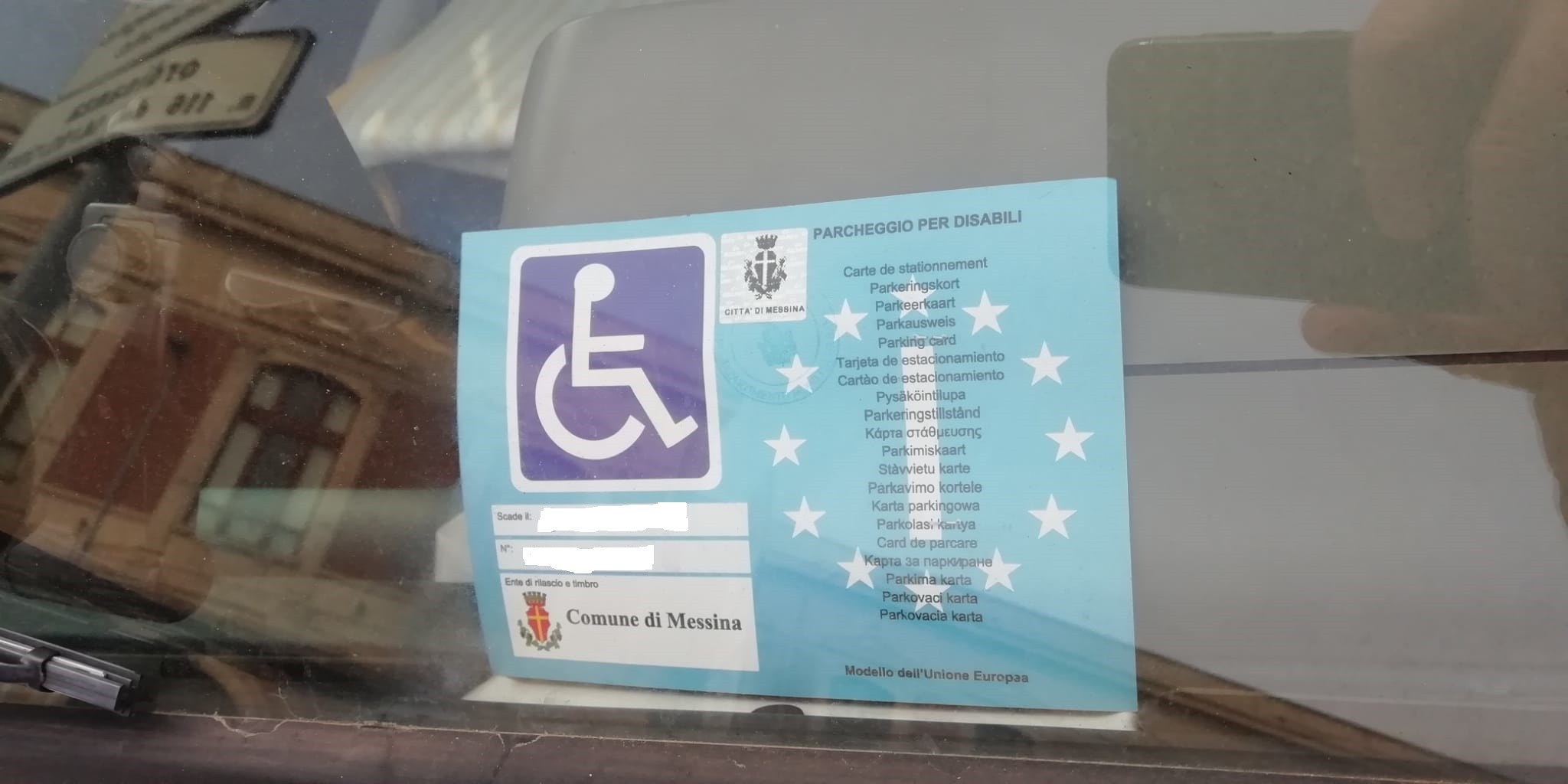 Portabadge Per Disabili In Pelle PU – Copertura Protettiva Per Contrassegno Parcheggio, Borgogna