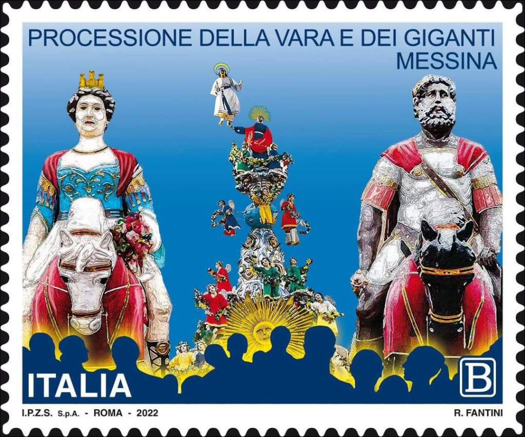 "Tra i più belli d'Italia" il francobollo dedicato alla processione della Vara e dei Giganti