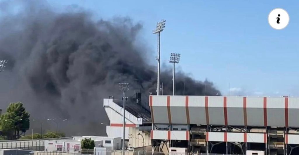 fumo nero dallo stadio iacovone