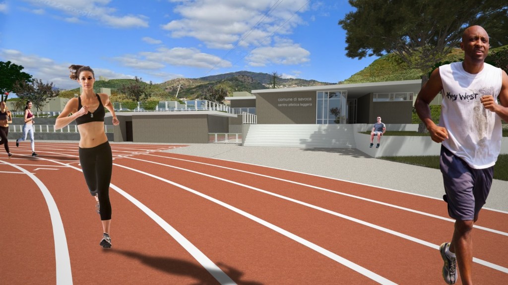 Un rendering del nuovo impianto sportivo di Savoca