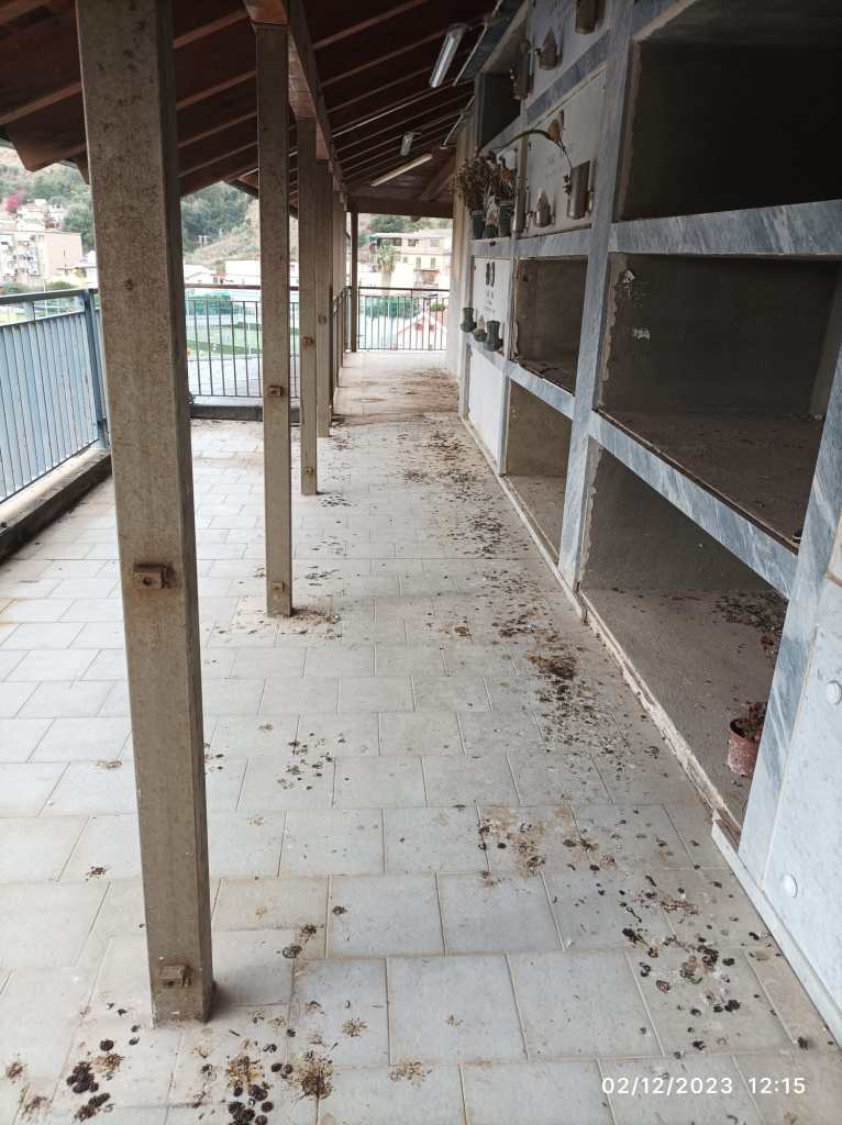 Sporcizia nell'area della Piramide al Gran Camposanto