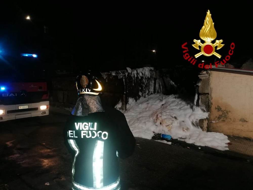L'incendio in via Taormina