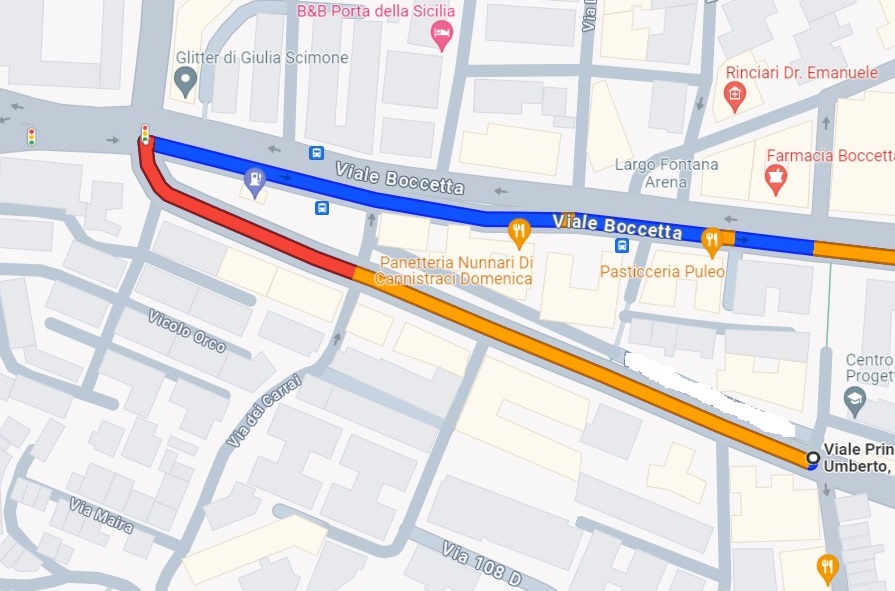 viale principe umberto traffico maps