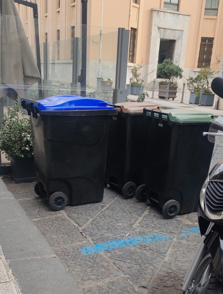 Carrellati in strada e di fronte a negozi