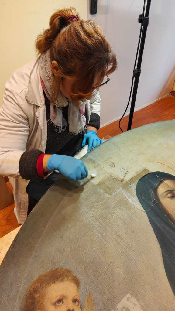 Una fase del restauro