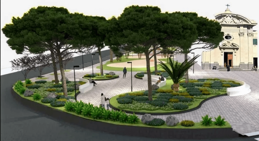 riqualificazione piazza san papino, nuovo parco urbano