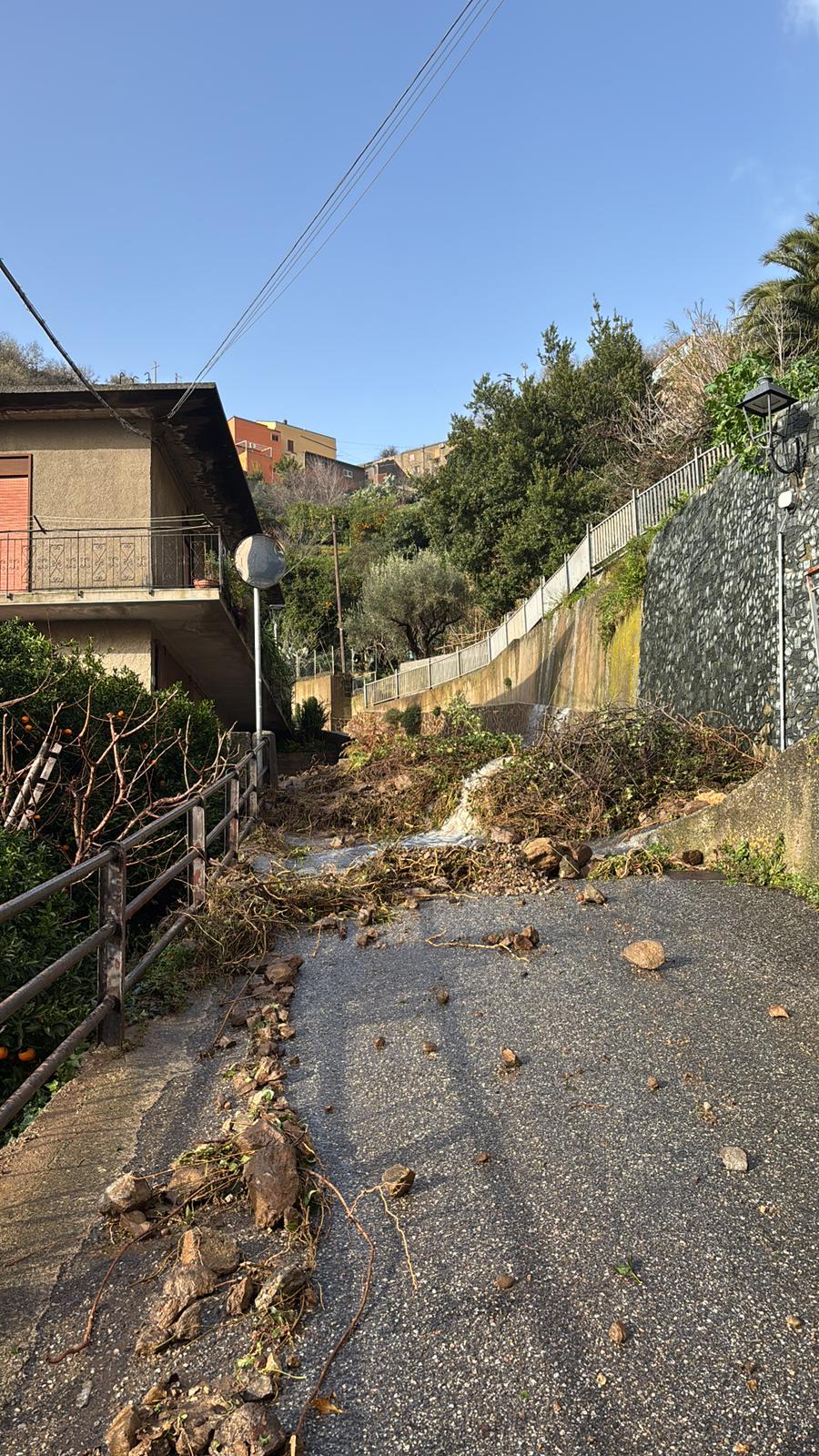 maltempo, frane e fango a Rometta e frazioni collinari di Gimello, Santa Domenica e San Cono