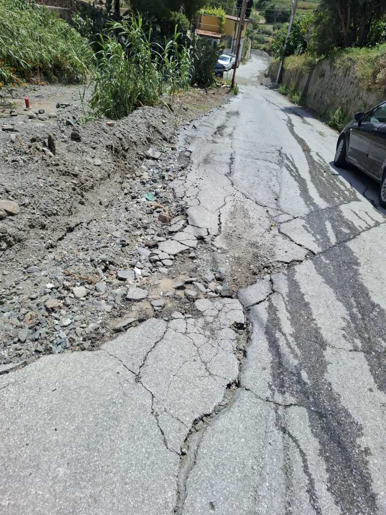 zafferia, crolla strada nella zona alluvionata