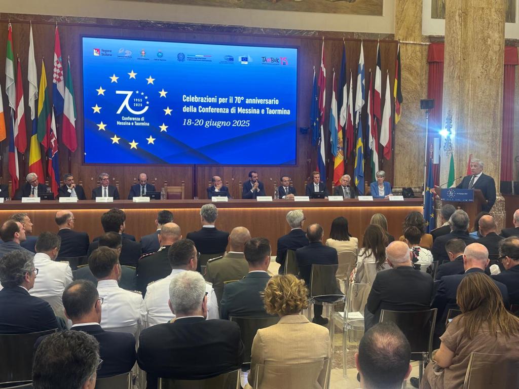 tajani a messina 2025 conferenza messina taormina palazzo zanca 