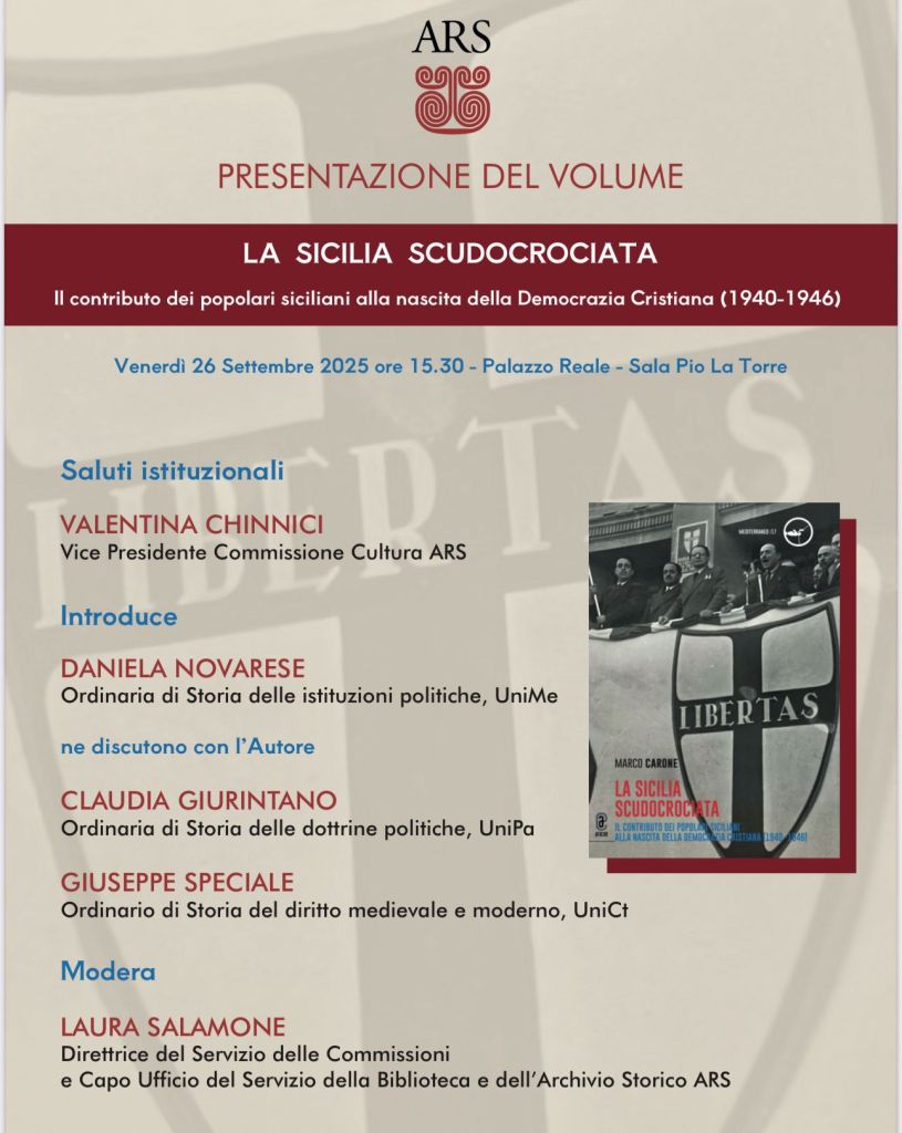 Presentato all'Ars il libro "La Sicilia scudocrociata"