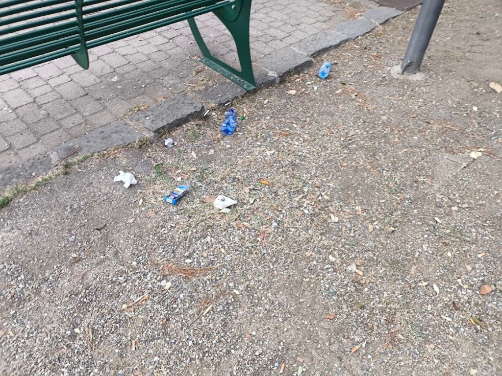 rifiuti area giochi villa dante