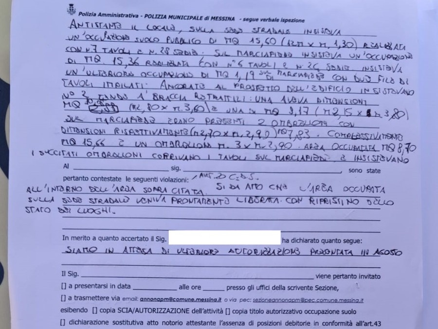 Multa polizia ccommerciale