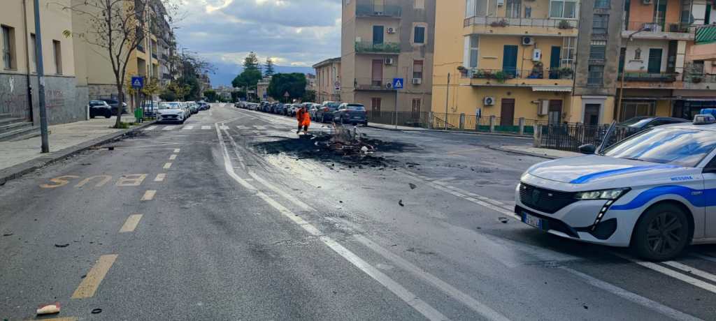 Gravitelli dopo il falò di legna e carrelli supermercato