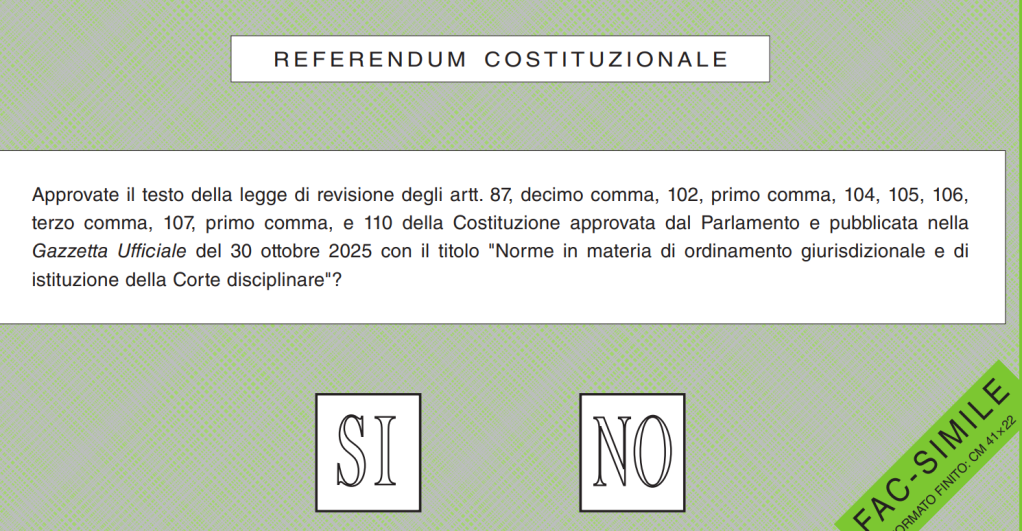 Referendum giustizia, quesito