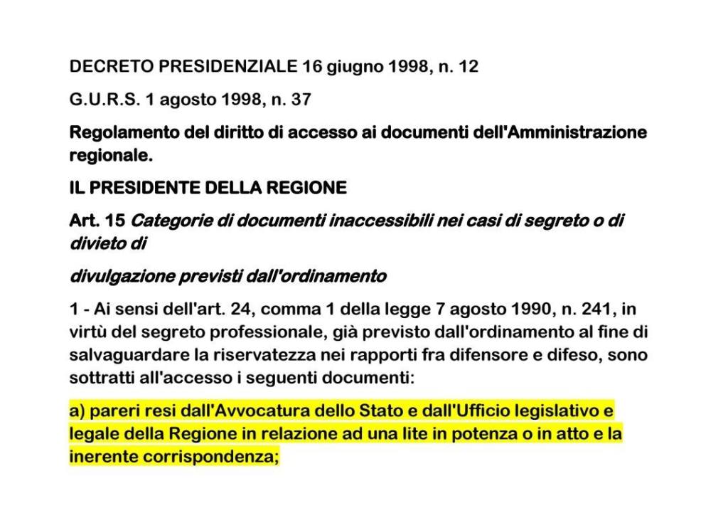 Decreto presidenziale della Regione 