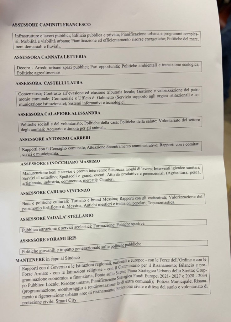 Deleghe Giunta Basile 2026