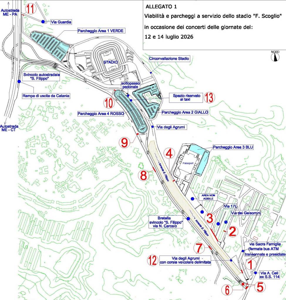 messina mappa stadio scoglio concerti tiziano ferro e zucchero